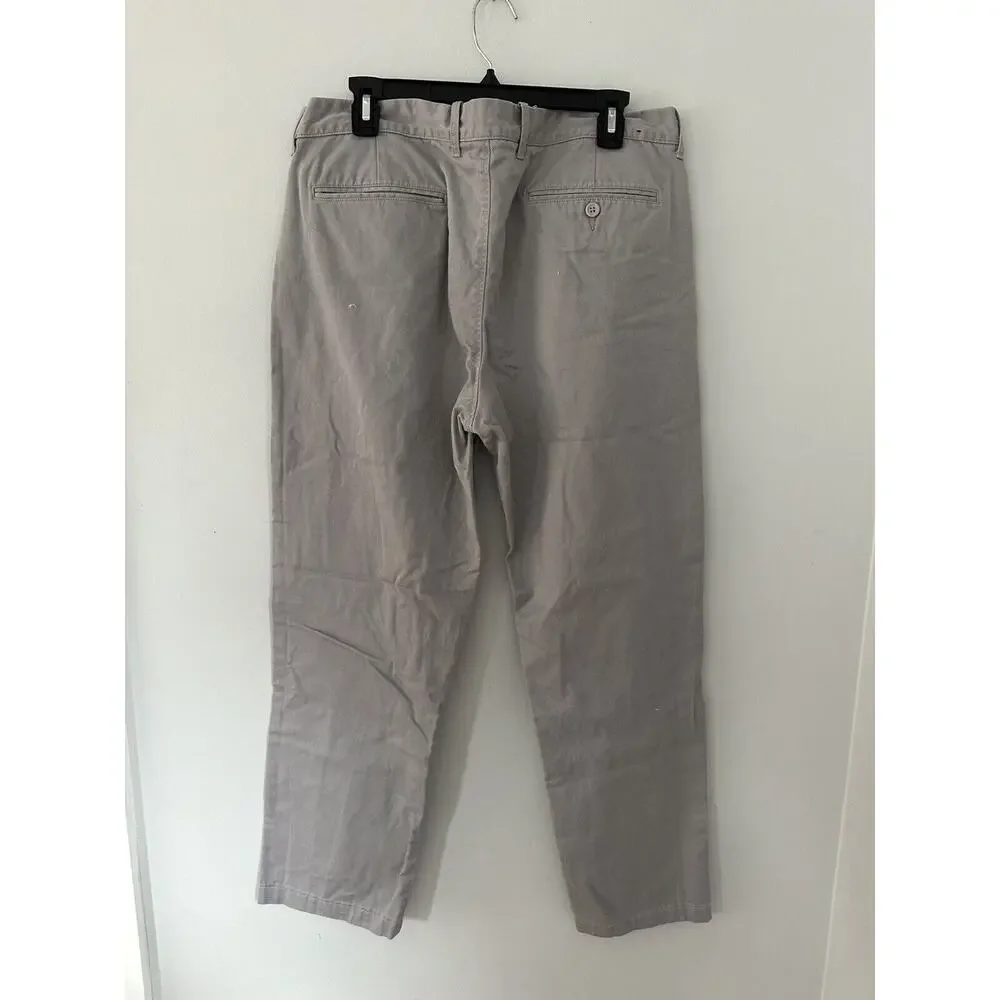 J.Crew Pants Mens 36x32 Gray Straight Fit Casual Stretch Cotton Khaki Chinos